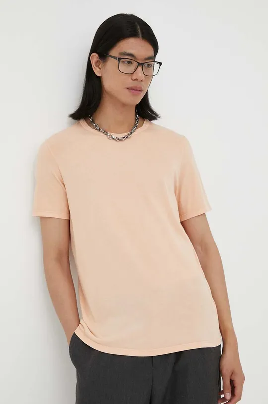 oranžová Bavlnené tričko American Vintage Pánsky