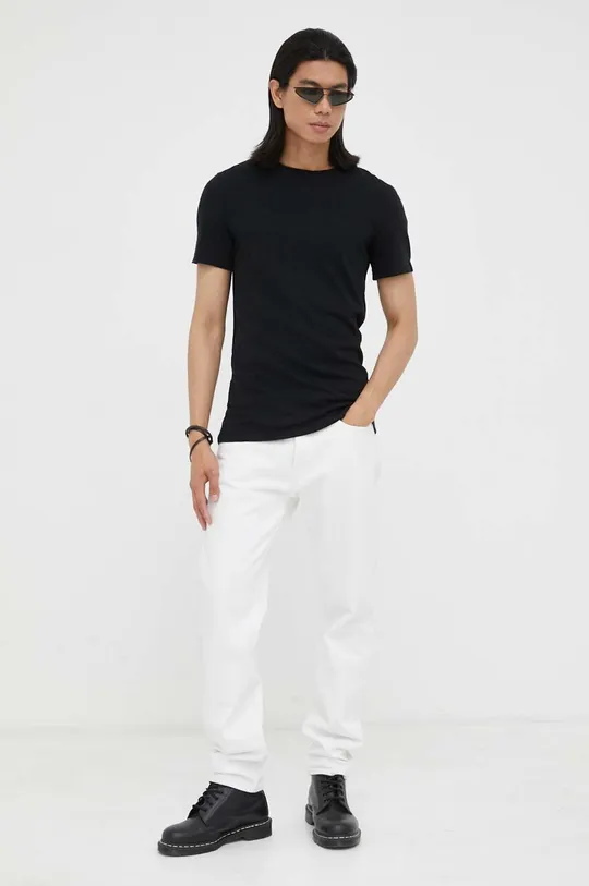 czarny American Vintage t-shirt bawełniany T-SHIRT MC COL ROND Męski