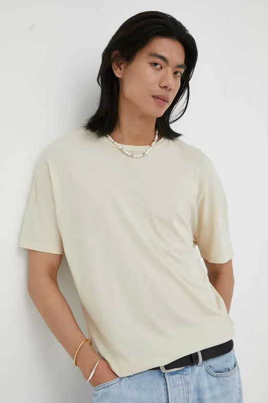 beige American Vintage t-shirt in cotone Uomo