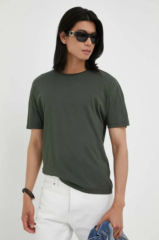 зелёный Хлопковая футболка American Vintage Мужской