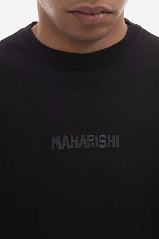 negru Maharishi longsleeve din bumbac
