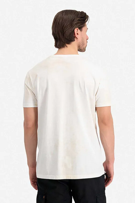 Bombažna kratka majica Alpha Industries Nose Art T-Shirt bež