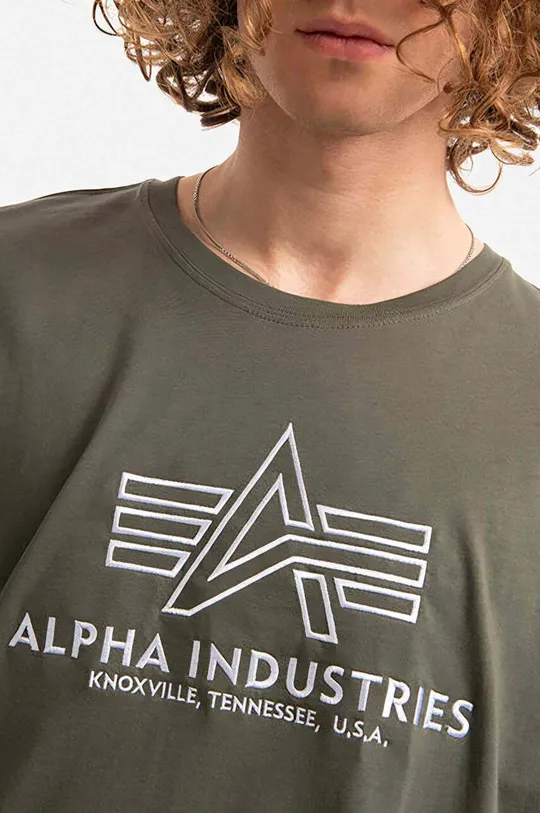 πράσινο Βαμβακερό μπλουζάκι Alpha Industries