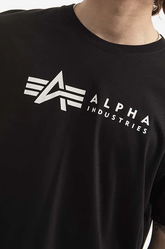 fekete Alpha Industries pamut póló 2 db Alpha Label T 2 Pack