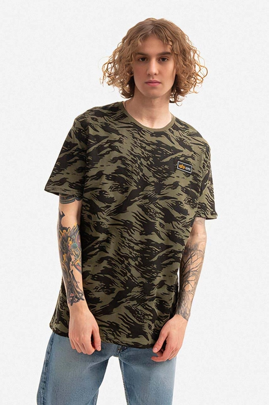 zielony Alpha Industries t-shirt bawełniany Męski