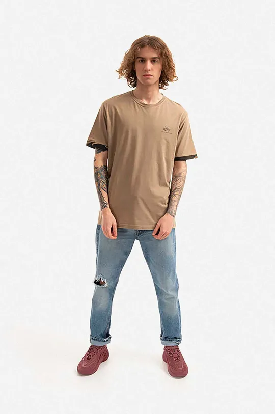 Alpha Industries t-shirt in cotone marrone