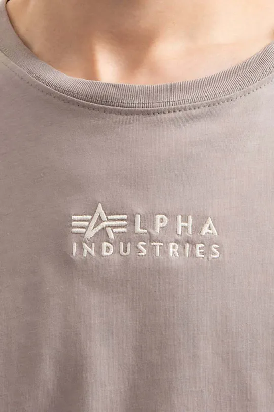 szürke Alpha Industries pamut póló
