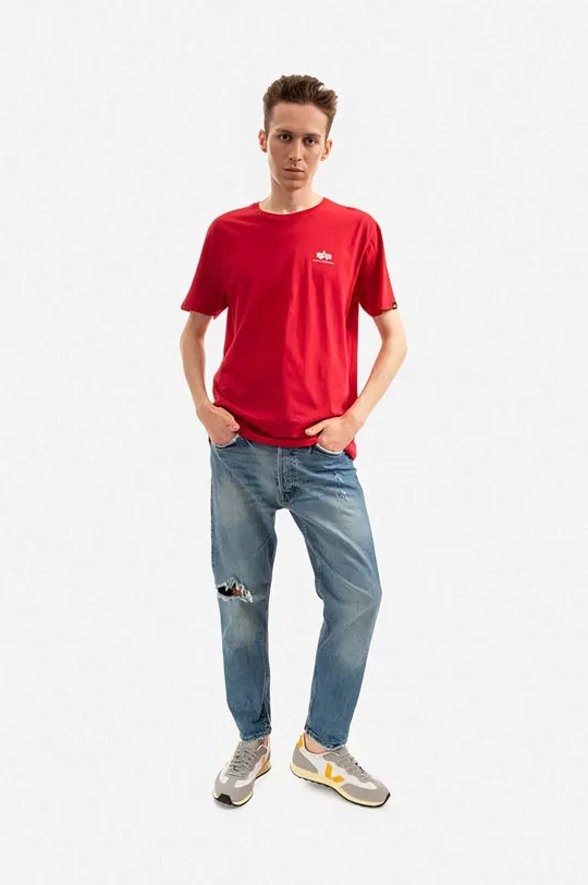 Alpha Industries t-shirt in cotone Backprint rosso