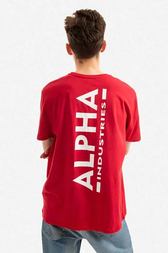 Βαμβακερό μπλουζάκι Alpha Industries Backprint  100% Βαμβάκι