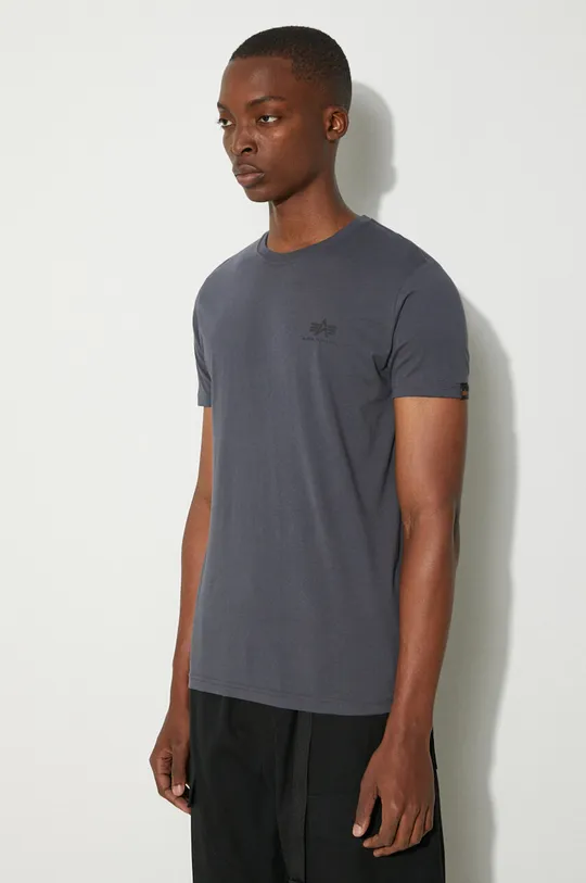 Alpha Industries cotton T-shirt Backprint gray 128507.412