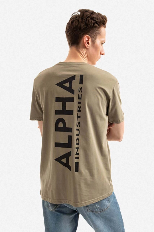 Хлопковая футболка Alpha Industries Backprint  100% Хлопок