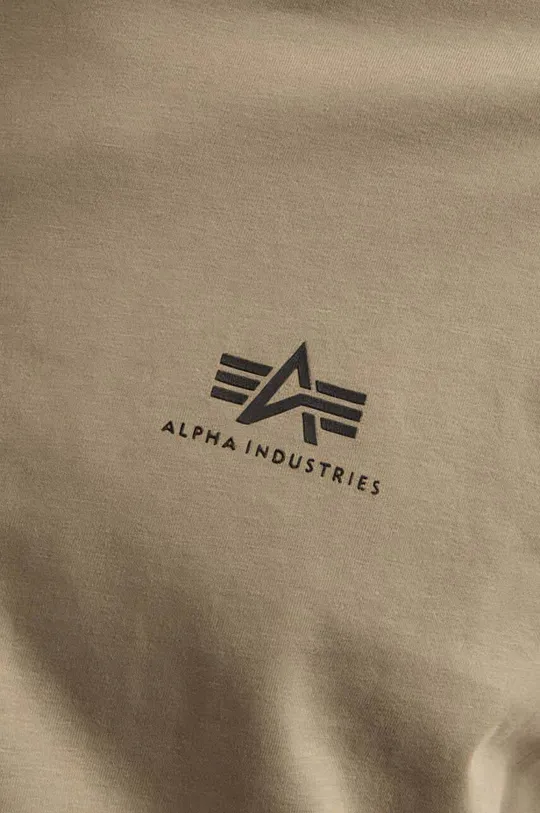 zelená Bavlněné tričko Alpha Industries Backprint