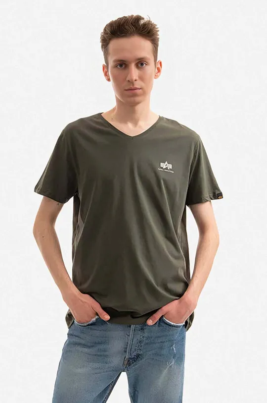 zielony Alpha Industries t-shirt bawełniany Męski