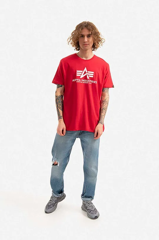 Alpha Industries t-shirt bawełniany czerwony
