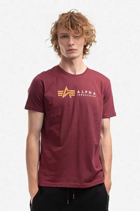 czerwony Alpha Industries t-shirt bawełniany Męski