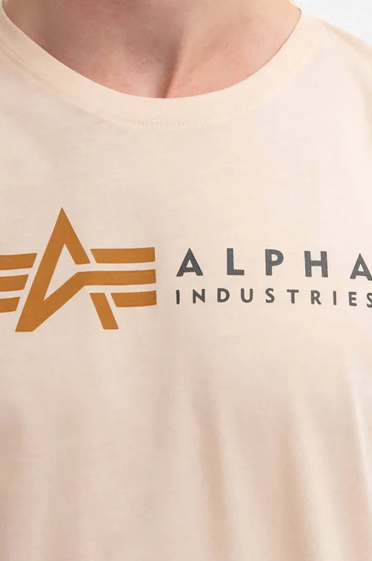 béžová Bavlnené tričko Alpha Industries