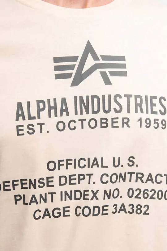 μπεζ Βαμβακερό μπλουζάκι Alpha Industries