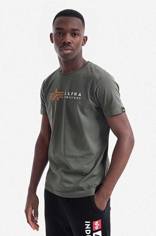 zielony Alpha Industries t-shirt bawełniany Męski