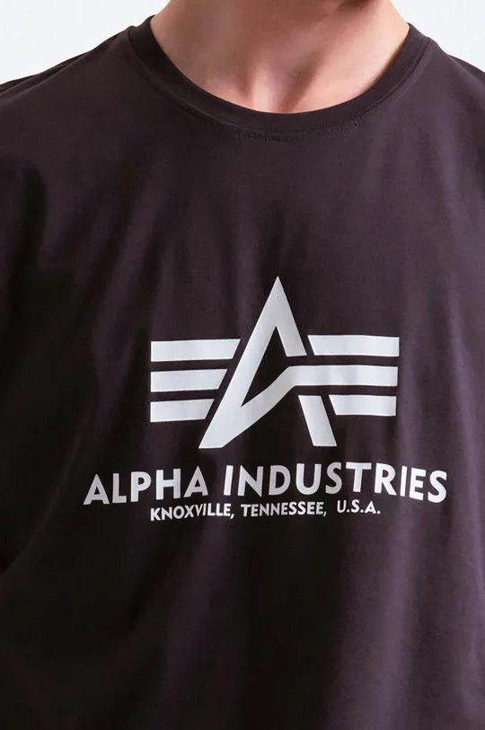 šedá Bavlněné tričko Alpha Industries