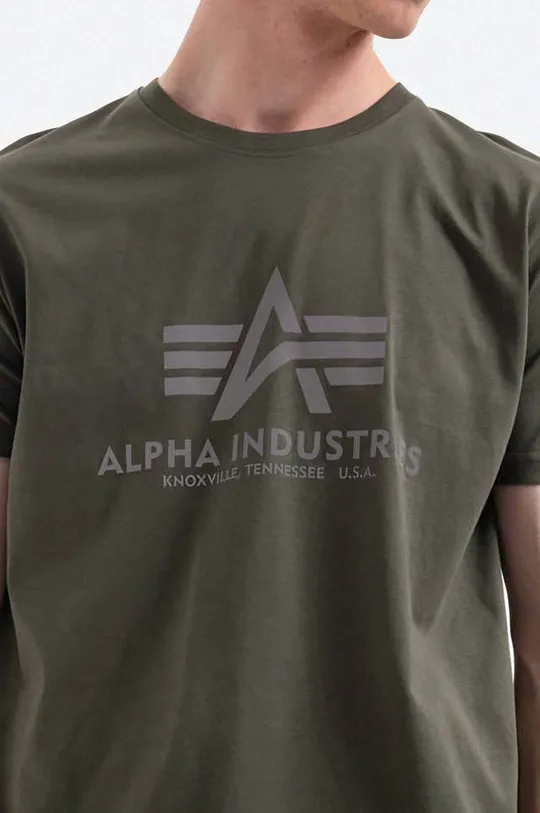 zelená Bavlněné tričko Alpha Industries