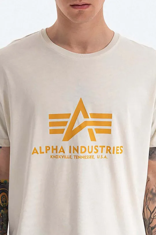 μπεζ Βαμβακερό μπλουζάκι Alpha Industries
