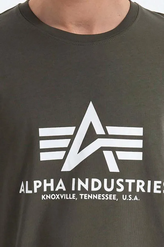 zelená Bavlnené tričko Alpha Industries Basic
