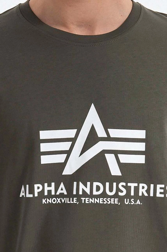 зелёный Хлопковая футболка Alpha Industries Basic T-Shirt