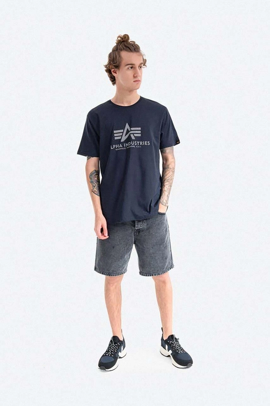 Alpha Industries t-shirt bawełniany granatowy