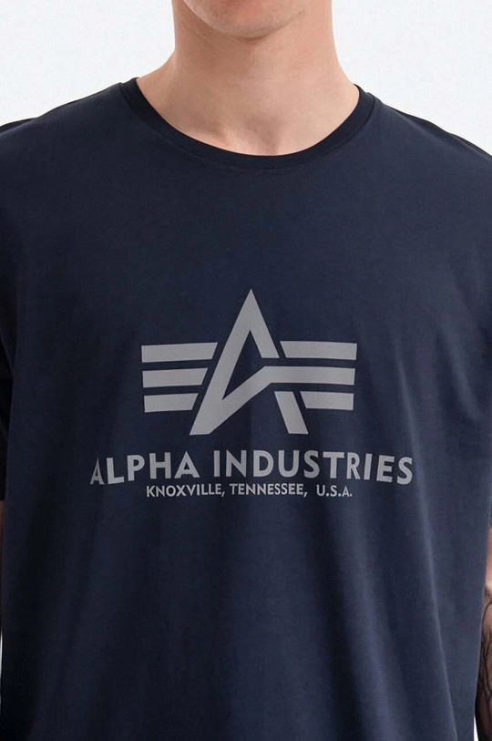 темно-синій Бавовняна футболка Alpha Industries