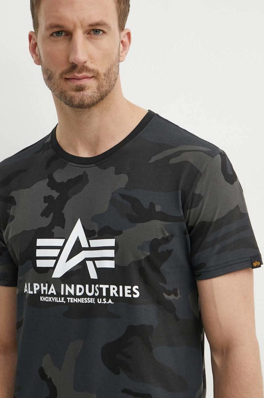 чорний Бавовняна футболка Alpha Industries Чоловічий