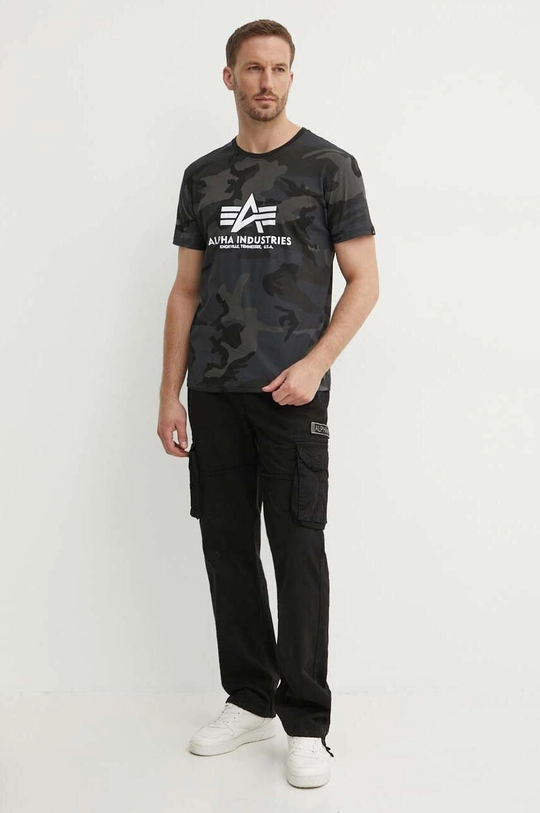 Alpha Industries t-shirt in cotone Basic T-Shirt Camo nero