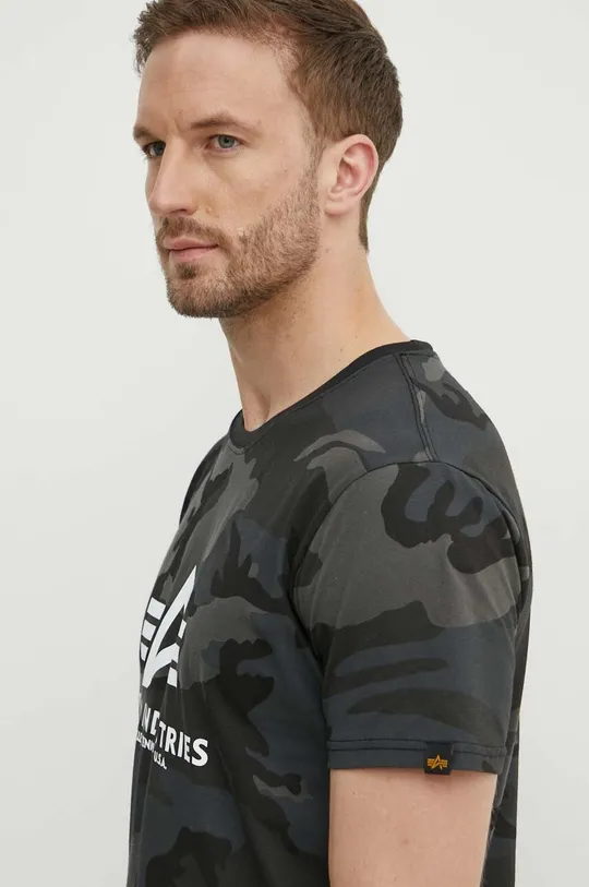 Bavlněné tričko Alpha Industries Basic T-Shirt Camo Pánský