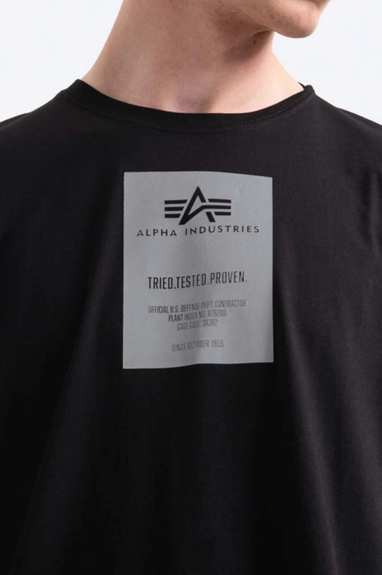 černá Bavlněné tričko Alpha Industries