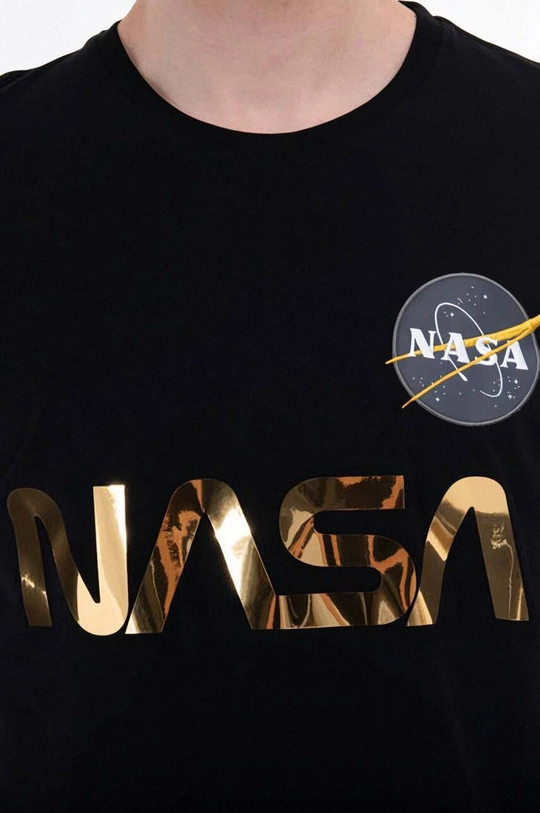 black Alpha Industries cotton t-shirt NASA Reflective T