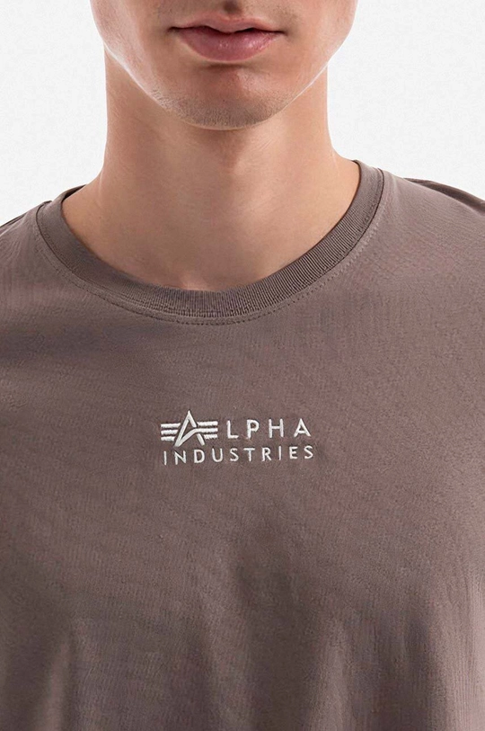 šedá Bavlněné tričko Alpha Industries