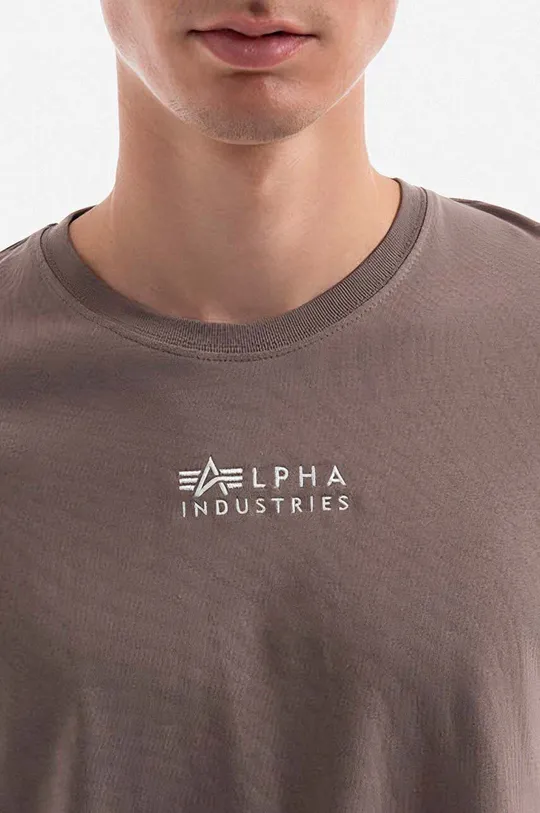 siva Bombažna kratka majica Alpha Industries