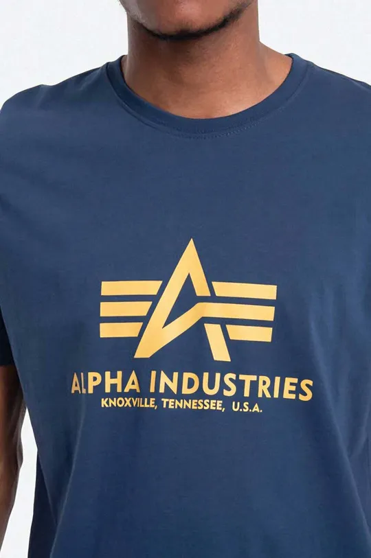 μπλε Βαμβακερό μπλουζάκι Alpha Industries Koszulka Alpha Industries Basic 100501 435