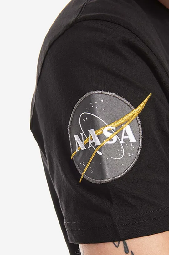 černá Bavlněné tričko Alpha Industries NASA