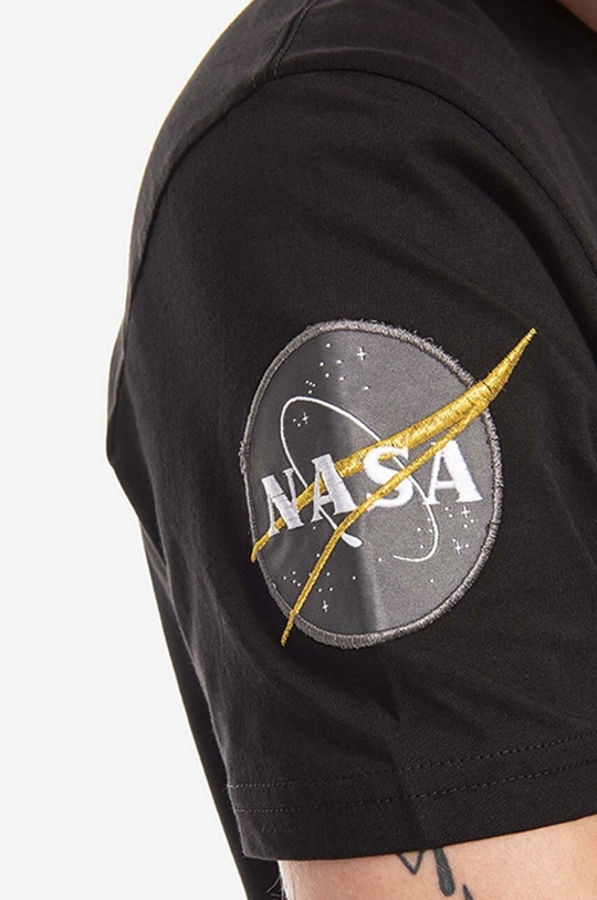 чорний Бавовняна футболка Alpha Industries NASA