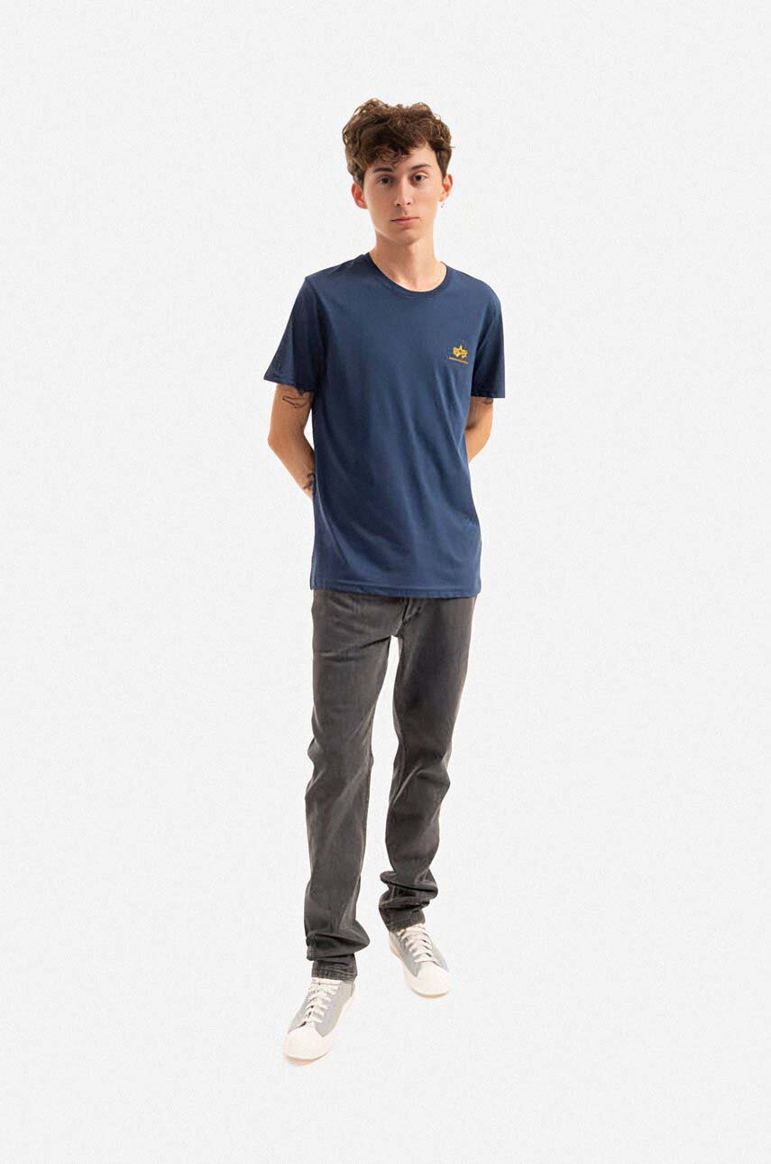 Alpha Industries cotton t-shirt Basic T Small Logo navy