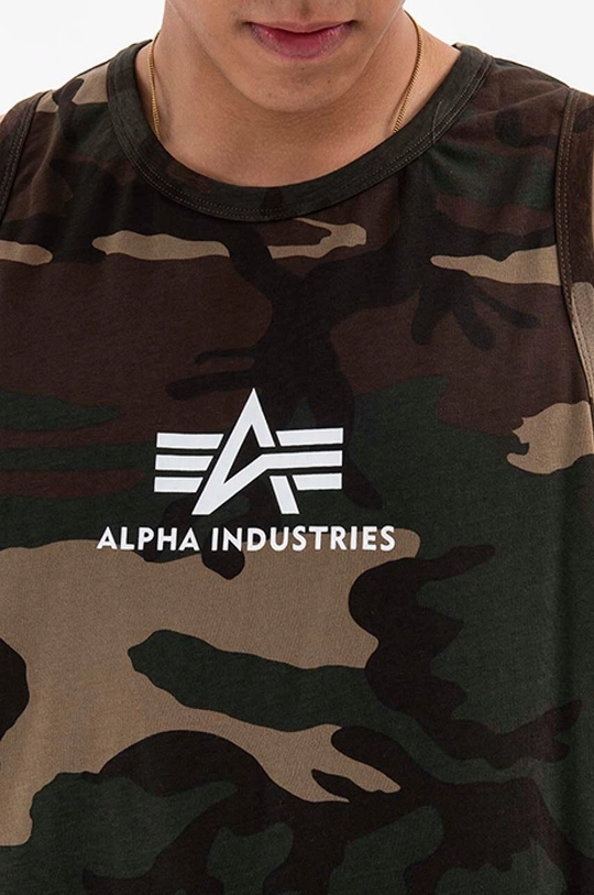 зелёный Хлопковая футболка Alpha Industries