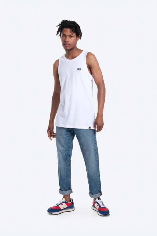 Βαμβακερό μπλουζάκι Alpha Industries λευκό