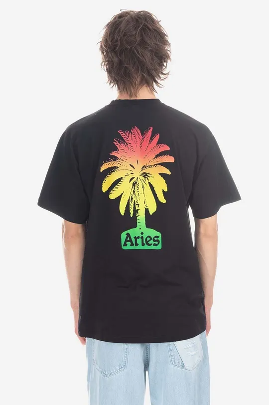 μαύρο Βαμβακερό μπλουζάκι Aries Ανδρικά