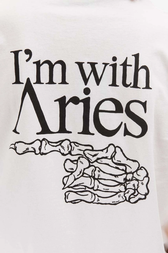 бял Памучна тениска Aries  I m With Aries Tee