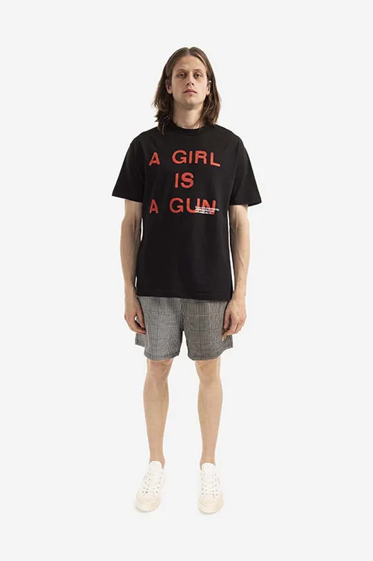 PLEASURES tricou din bumbac Girl Is a Gun T-Shirt negru