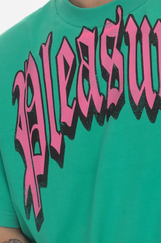 zielony PLEASURES t-shirt bawełniany Twitch Heavyweight