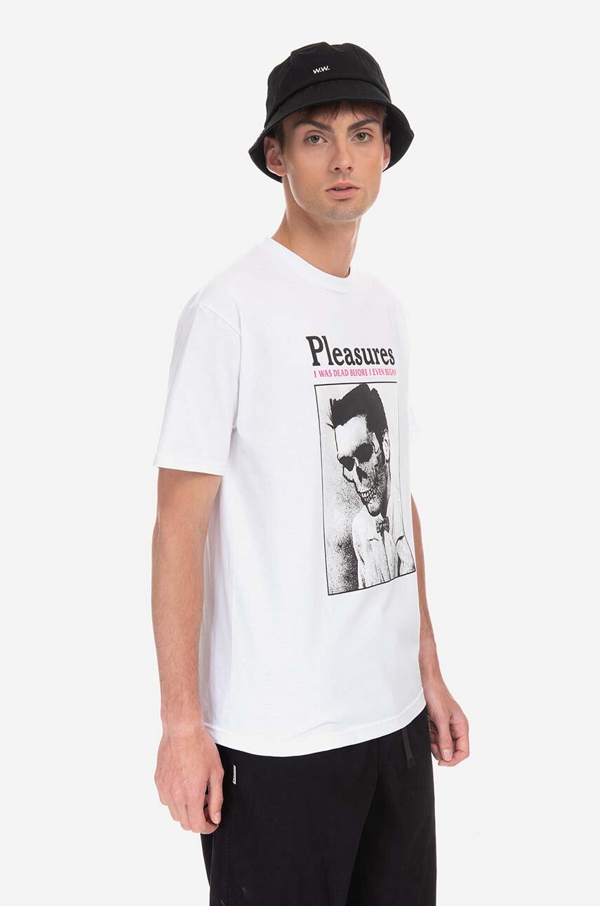 biały PLEASURES t-shirt bawełniany Dead T-shirt Męski