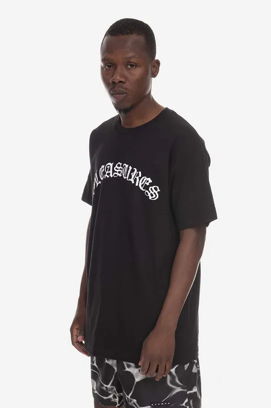 black PLEASURES cotton T-shirt Old Logo T-shirt