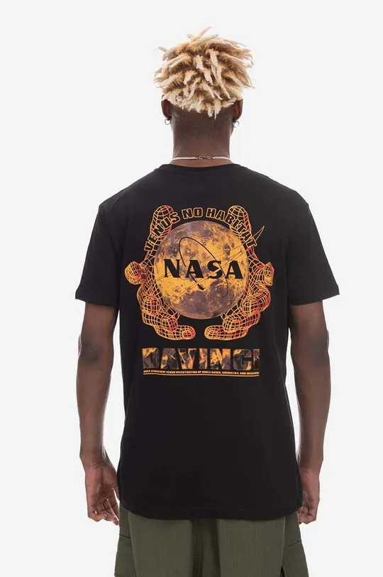 μαύρο Βαμβακερό μπλουζάκι Alpha Industries Alpha Industries NASA Davinci T 136508 03 Ανδρικά