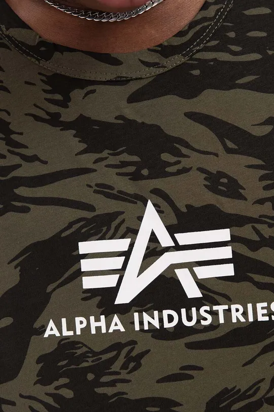 zelená Bavlnené tričko Alpha Industries Basic Tank Camo